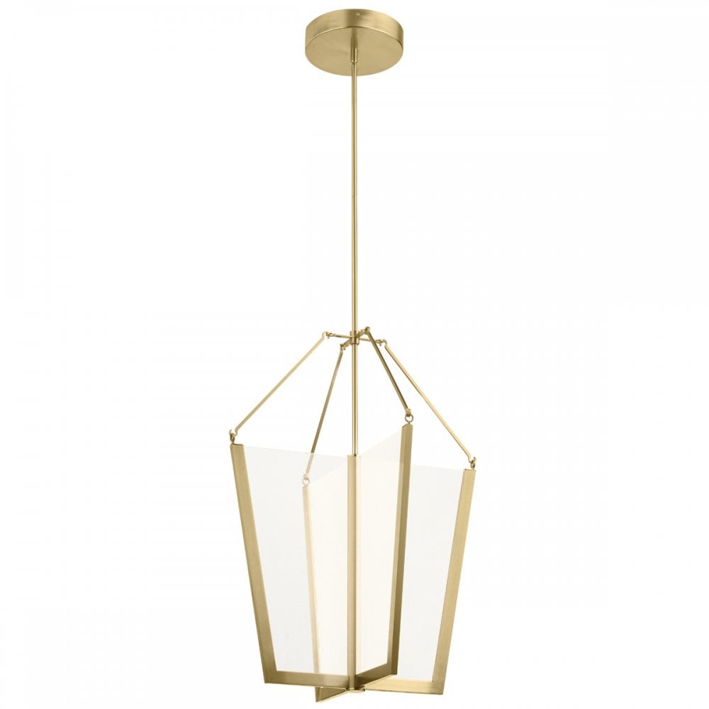 Calters Modern Large LED Foyer Ceiling Pendant In Champagne Gold QN-CALTERS-P-L-CG