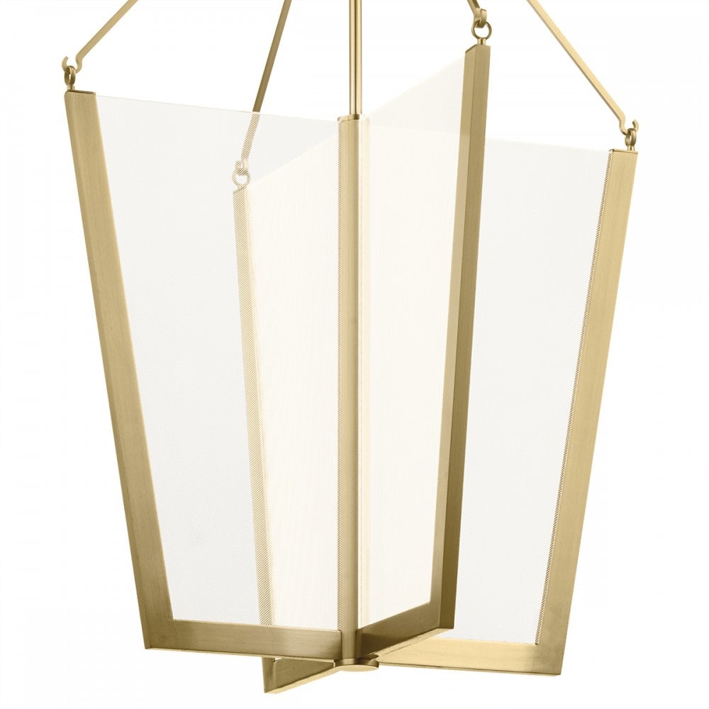 Calters Modern Large LED Foyer Ceiling Pendant In Champagne Gold QN-CALTERS-P-L-CG