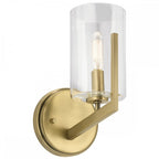 Nye Modern Single Wall Light in Brushed Natural Brass QN-NYE1-BNB