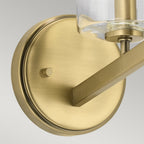 Nye Modern Single Wall Light in Brushed Natural Brass QN-NYE1-BNB
