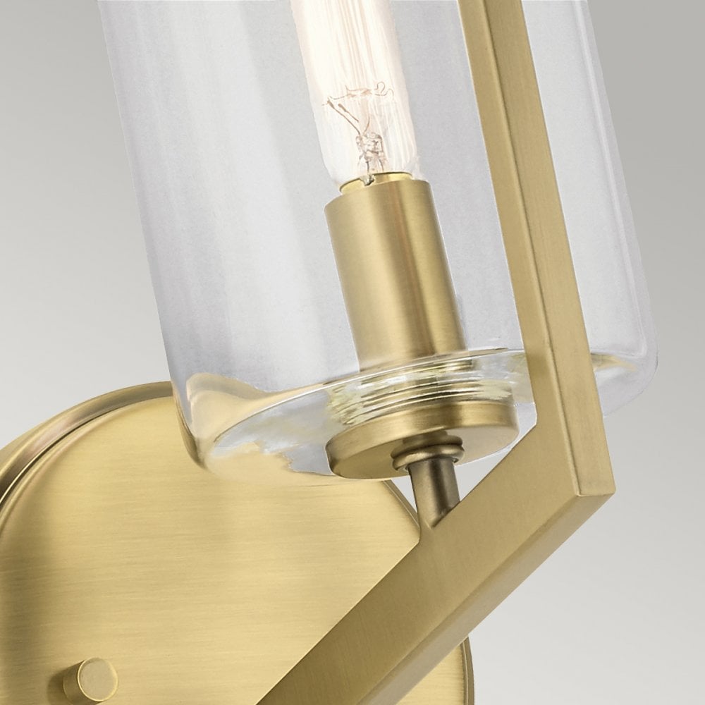 Nye Modern Single Wall Light in Brushed Natural Brass QN-NYE1-BNB