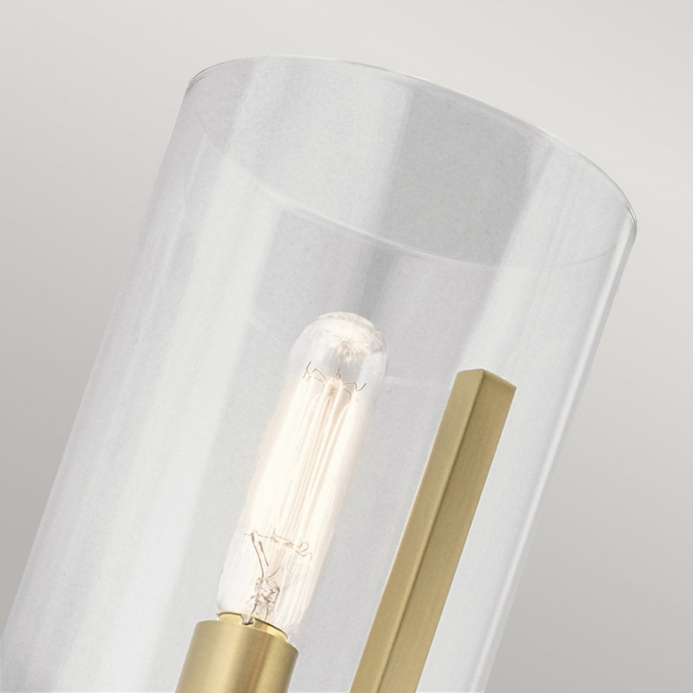 Nye Modern Single Wall Light in Brushed Natural Brass QN-NYE1-BNB
