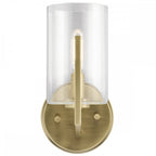 Nye Modern Single Wall Light in Brushed Natural Brass QN-NYE1-BNB