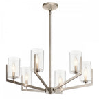 Nye Modern 6 Light Ceiling Chandelier in Classic Pewter QN-NYE6-CLP
