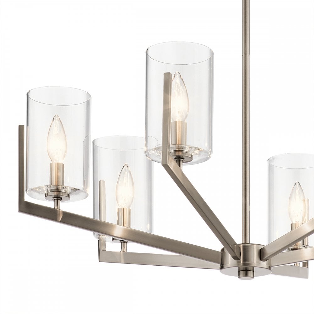 Nye Modern 6 Light Ceiling Chandelier in Classic Pewter QN-NYE6-CLP