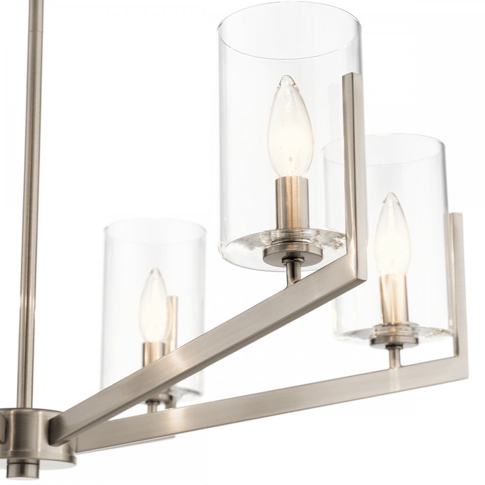Nye Modern 6 Light Ceiling Chandelier in Classic Pewter QN-NYE6-CLP