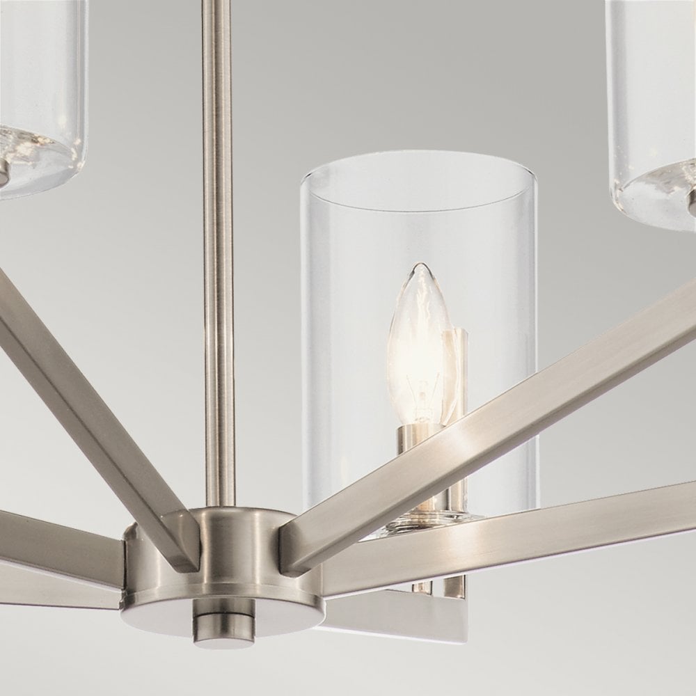 Nye Modern 6 Light Ceiling Chandelier in Classic Pewter QN-NYE6-CLP