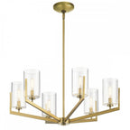 Nye Modern 6 Light Ceiling Chandelier in Brushed Natural Brass QN-NYE6-BNB