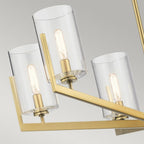 Nye Modern 6 Light Ceiling Chandelier in Brushed Natural Brass QN-NYE6-BNB