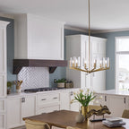 Nye Modern 6 Light Ceiling Chandelier in Brushed Natural Brass QN-NYE6-BNB