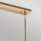 Kimrose Art Deco 10 Light Linear Chandelier In Brushed Natural Brass QN-KIMROSE10-BNB