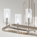 Kimrose Art Deco 10 Light Linear Chandelier In Polished Nickel QN-KIMROSE10-PN
