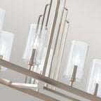 Kimrose Art Deco 10 Light Linear Chandelier In Polished Nickel QN-KIMROSE10-PN