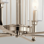 Kimrose Art Deco 6 Light Ceiling Chandelier In Polished Nickel QN-KIMROSE6-PN