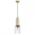 Kimrose Art Deco Mini Ceiling Pendant Light In Brushed Natural Brass Finish QN-KIMROSE-MP-BNB