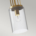 Kimrose Art Deco Mini Ceiling Pendant Light In Brushed Natural Brass Finish QN-KIMROSE-MP-BNB