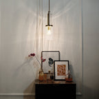 Kimrose Art Deco Mini Ceiling Pendant Light In Brushed Natural Brass Finish QN-KIMROSE-MP-BNB