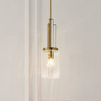 Kimrose Art Deco Mini Ceiling Pendant Light In Brushed Natural Brass Finish QN-KIMROSE-MP-BNB