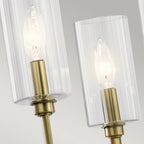 Kimrose Art Deco 6 Light Ceiling Chandelier In Brushed Natural Brass QN-KIMROSE6-BNB
