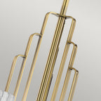 Kimrose Art Deco 6 Light Ceiling Chandelier In Brushed Natural Brass QN-KIMROSE6-BNB