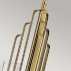 Kimrose Art Deco 3 Light Ceiling Chandelier In Brushed Natural Brass QN-KIMROSE3-BNB