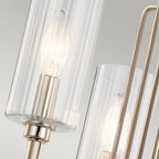 Kimrose Art Deco 3 Light Ceiling Chandelier In Polished Nickel QN-KIMROSE3-PN