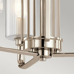 Kimrose Art Deco 3 Light Ceiling Chandelier In Polished Nickel QN-KIMROSE3-PN