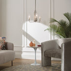 Kimrose Art Deco 3 Light Ceiling Chandelier In Polished Nickel QN-KIMROSE3-PN