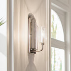 Kimrose Art Deco Single Wall Light In Polished Nickel Finish QN-KIMROSE1-PN