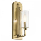 Kimrose Art Deco Single Wall Light In Brushed Natural Brass Finish QN-KIMROSE1-BNB