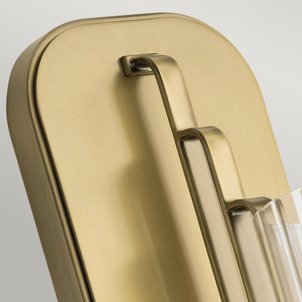 Kimrose Art Deco Single Wall Light In Brushed Natural Brass Finish QN-KIMROSE1-BNB