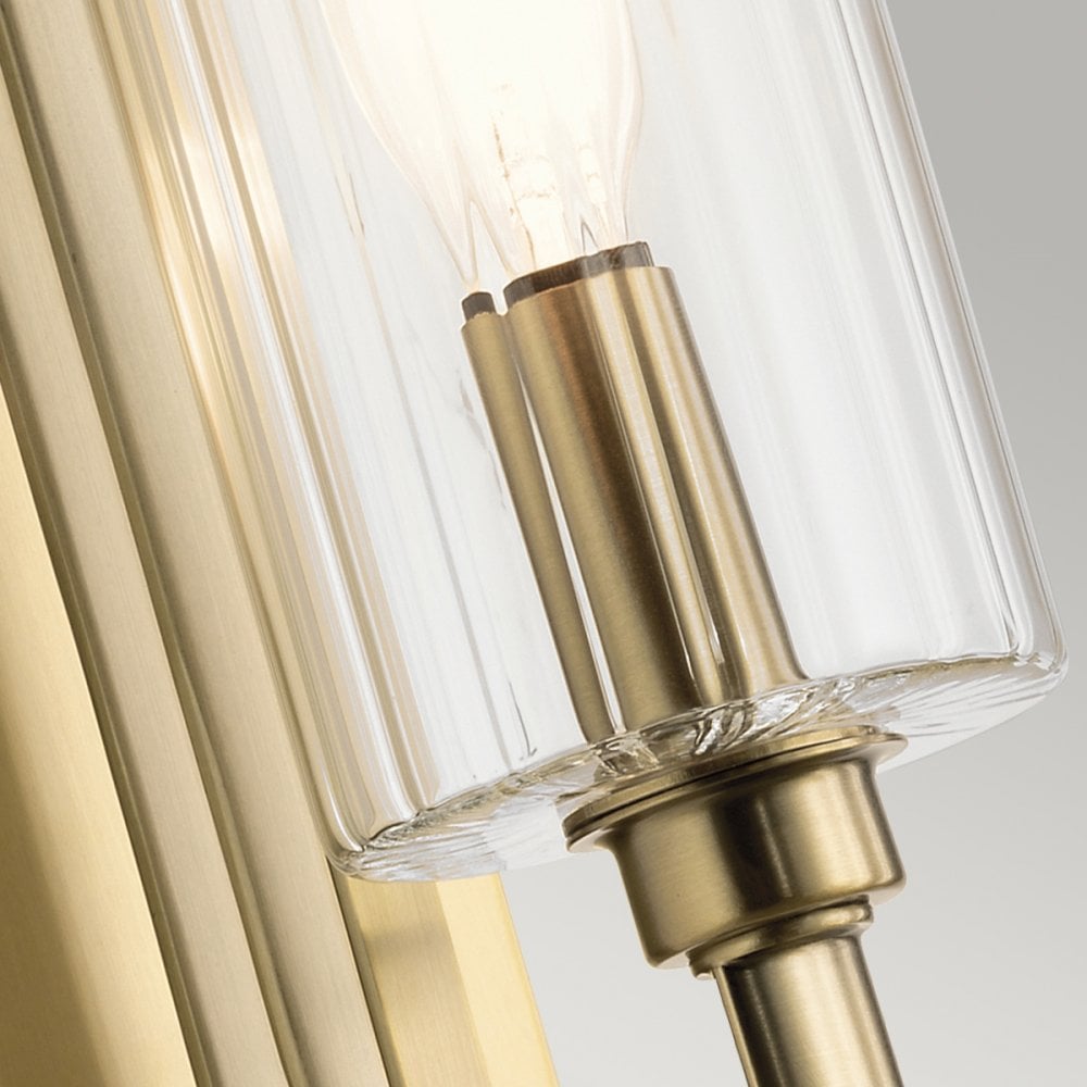 Kimrose Art Deco Single Wall Light In Brushed Natural Brass Finish QN-KIMROSE1-BNB