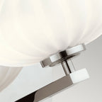 Pim Modern Single Wall Light In Polished Chrome With Opal Glass IP44 QN-PIM1-PC