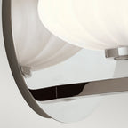 Pim Modern Single Wall Light In Polished Chrome With Opal Glass IP44 QN-PIM1-PC