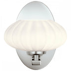 Pim Modern Single Wall Light In Polished Chrome With Opal Glass IP44 QN-PIM1-PC