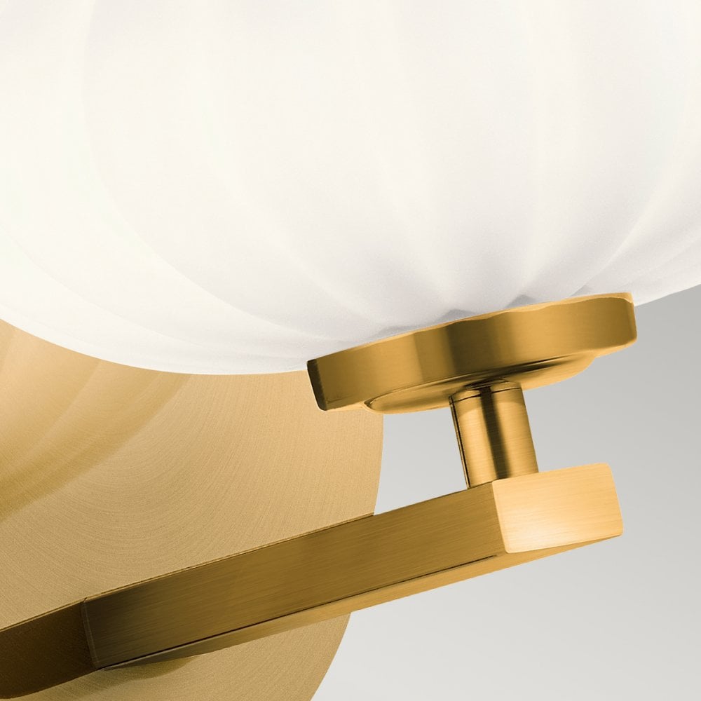 Pim Modern Single Wall Light In Fox Gold With Opal Glass IP44 QN-PIM1-FXG