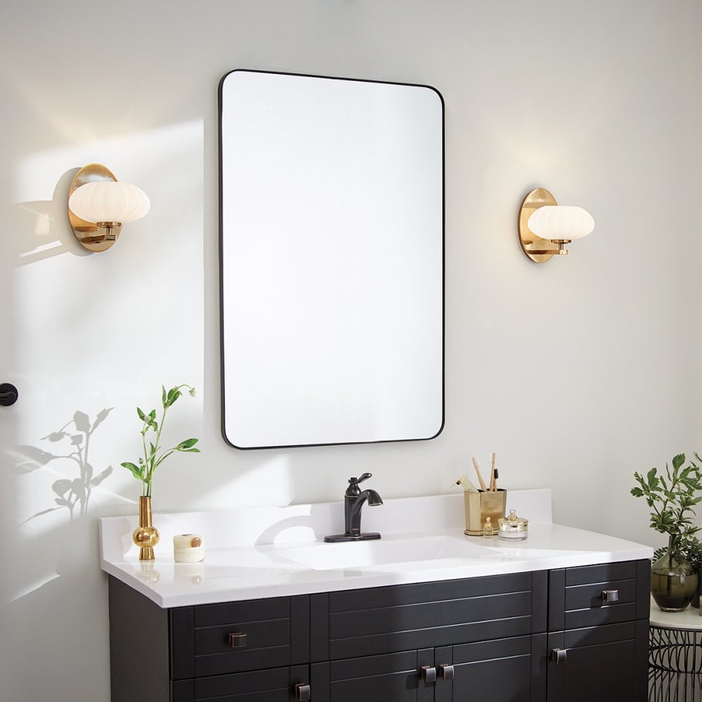 Pim Modern Single Wall Light In Fox Gold With Opal Glass IP44 QN-PIM1-FXG