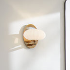 Pim Modern Single Wall Light In Fox Gold With Opal Glass IP44 QN-PIM1-FXG