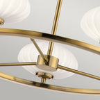 Pim Modern 5 Light Ceiling Chandelier In Fox Gold With Opal Glass IP44 QN-PIM5-FXG