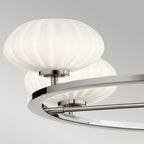 Pim Modern 5 Light Ceiling Chandelier In Polished Chrome With Opal Glass IP44 QN-PIM5-PC