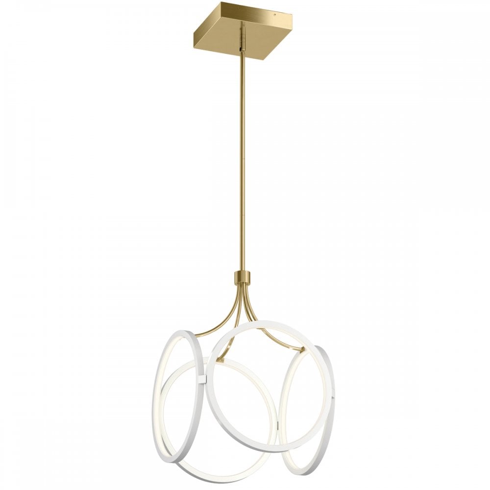 Ciri Modern LED Ceiling Pendant Light In White And Champagne Gold Finish QN-CIRI-P-WH
