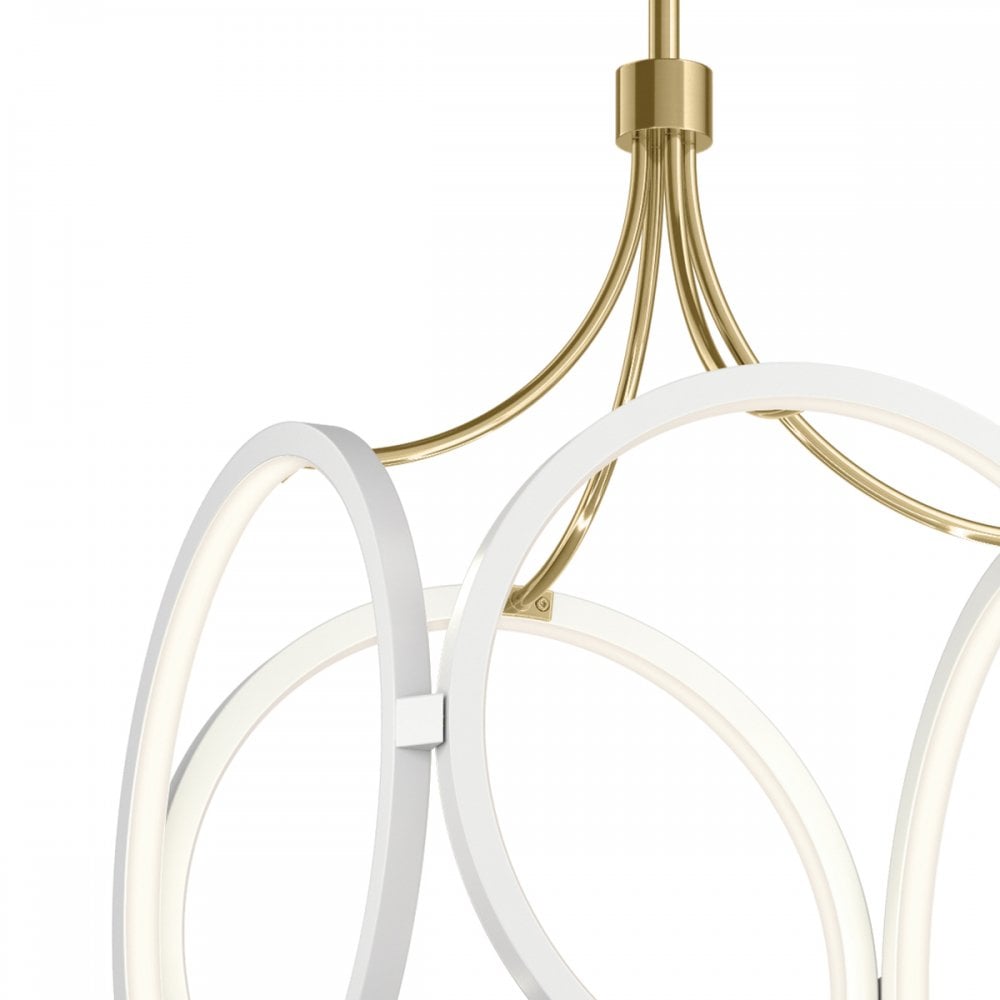 Ciri Modern LED Ceiling Pendant Light In White And Champagne Gold Finish QN-CIRI-P-WH