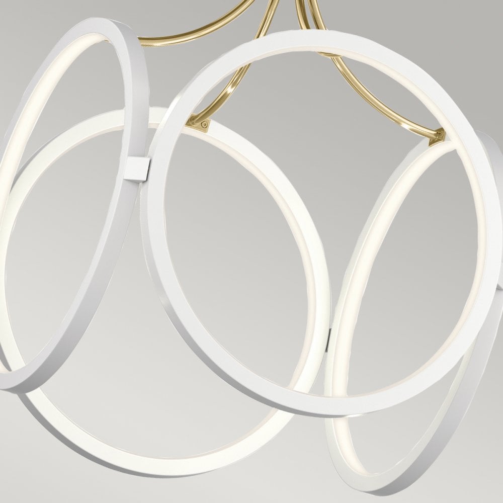 Ciri Modern LED Ceiling Pendant Light In White And Champagne Gold Finish QN-CIRI-P-WH