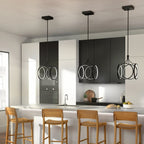Ciri Modern LED Ceiling Pendant Light In Matte Black Finish QN-CIRI-P-MBK