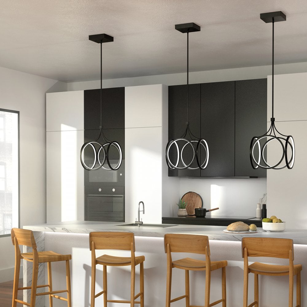 Ciri Modern LED Ceiling Pendant Light In Matte Black Finish QN-CIRI-P-MBK