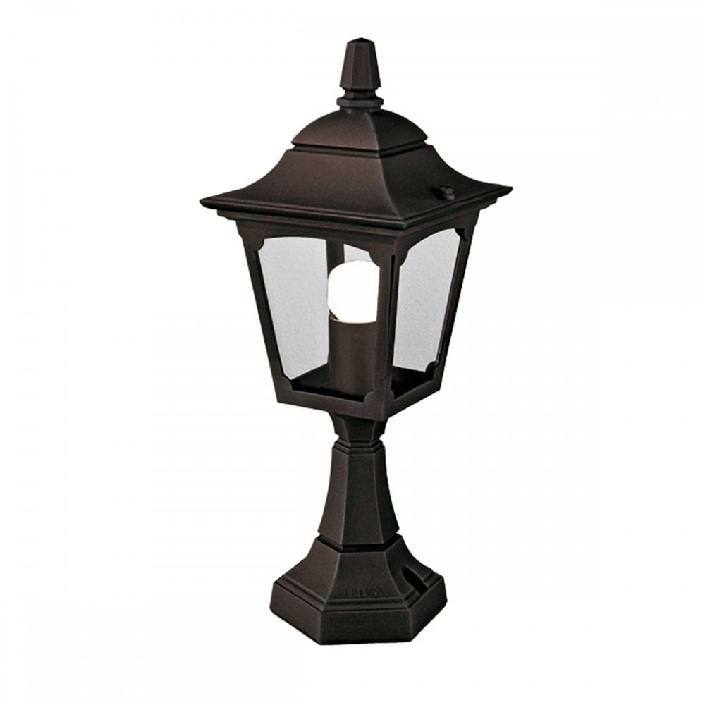 Chapel Outdoor Mini Pedestal Lantern In Black Finish IP44 CPM4 BLACK