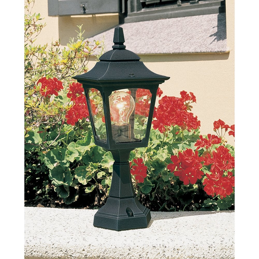 Chapel Outdoor Mini Pedestal Lantern In Black Finish IP44 CPM4 BLACK