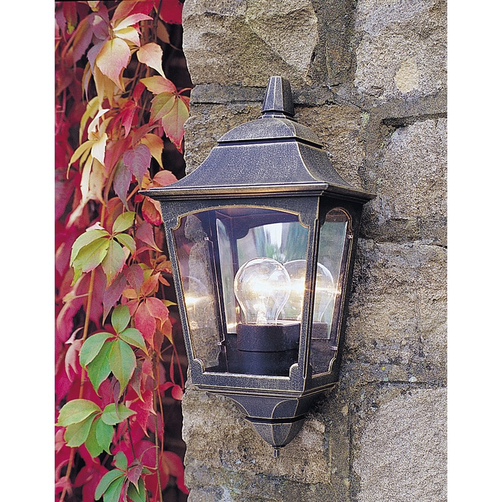 Chapel Outdoor Half Wall Lantern In Black Finish IP44 CP7/2 BLACK