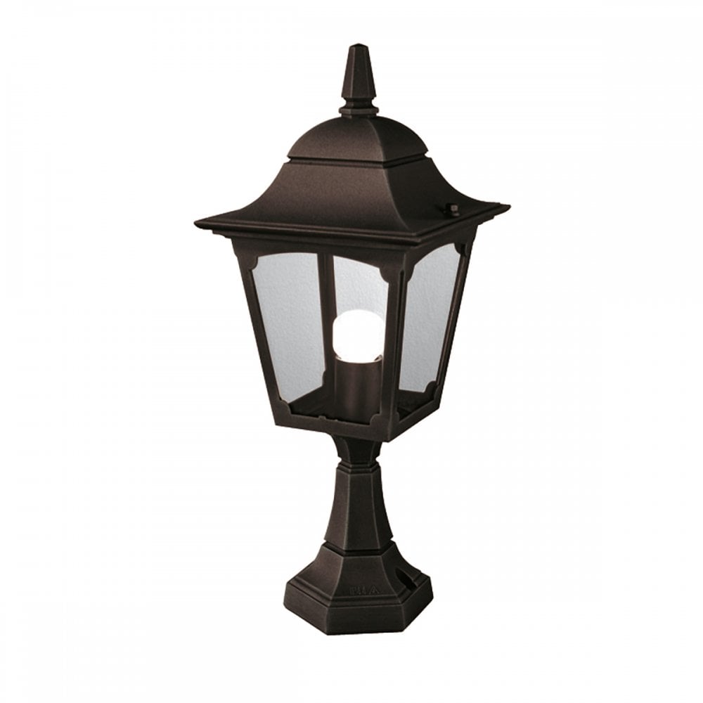 Chapel Classic Outdoor Pedestal Lantern In Black Finish IP44 CP4 BLACK