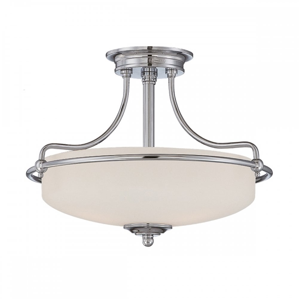 Griffin 3 Light Semi Flush Ceiling Light In Polished Chrome Finish QZ/GRIFFIN/SFS C